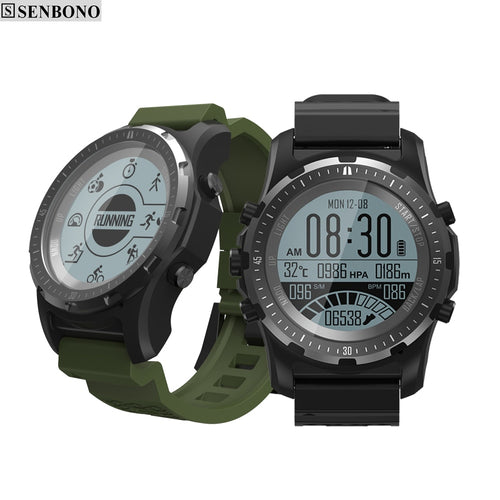 SENBONO S96 GPS Hiking watch Multi-sport Men Watch fitness tracker support Heart Rate air pressure altitude temperature bracelet