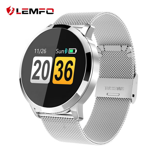 LEMFO Q8 1.0 Inch OLED Smart Watch Women Waterproof Fitness Bracelet Smartwatch 30 Days Standby For Android IOS Metal Strap